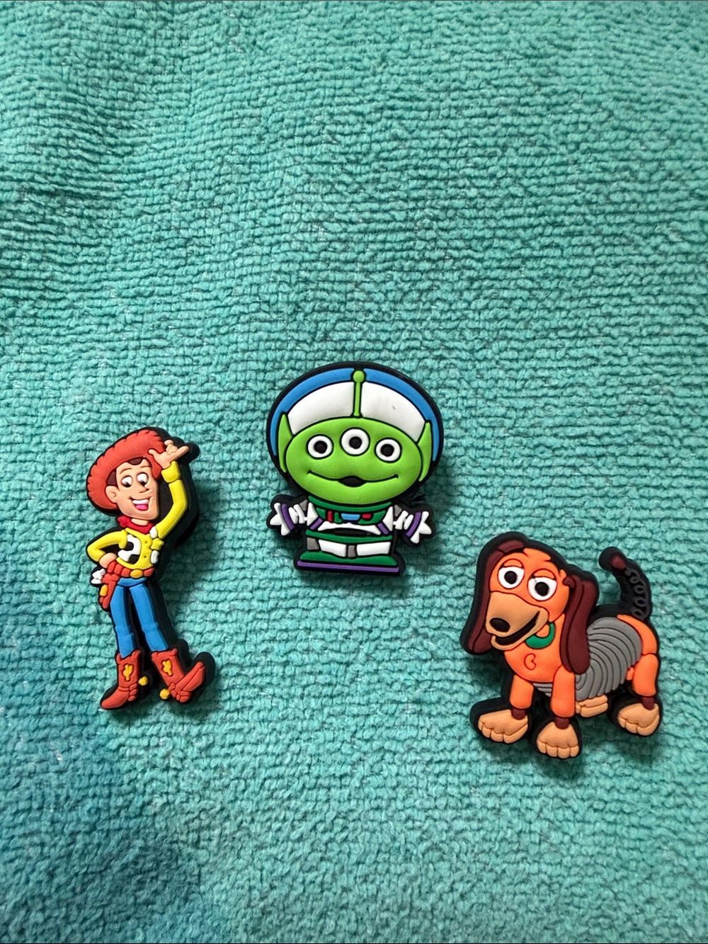 Toy Story Character Jibbitz Shoe Charms - Green Alien, Jessie & Slinky Dog